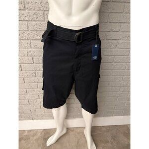 PD & C Black Classic Belted Men’s Cargo Shorts Size 42